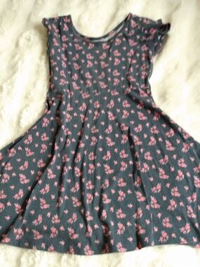 George Navy Dress with Pink Floral Print